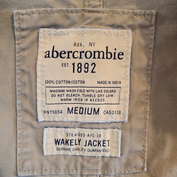 Abercrombie & Fitch Tan Khaki Zip Up Jacket - Picture 8 of 8